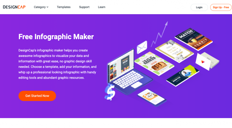 DesignCap-Quickly creates beautiful infographics for websites